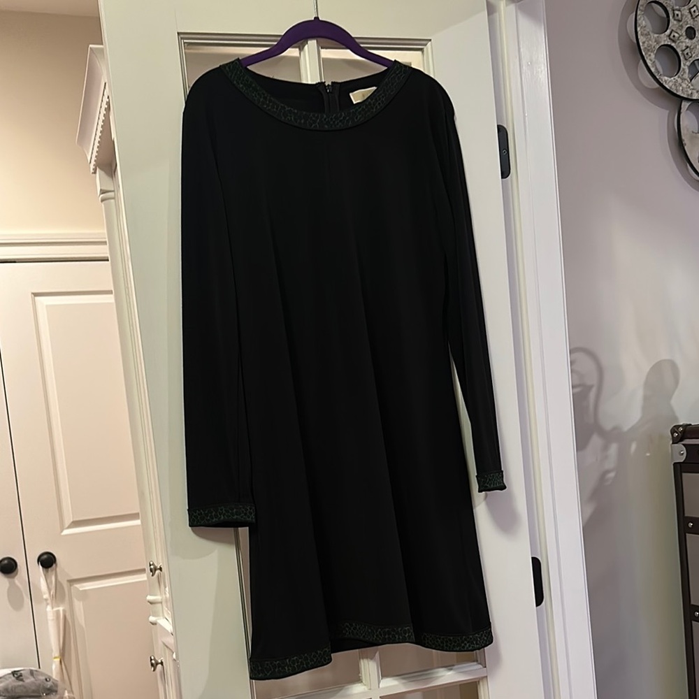 Michael by Michael Kors Black Dress with Green Accents
